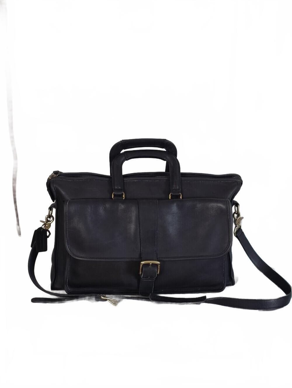 Vintage Coach Thompson Leather Laptop Briefcase  with Crossbody strap .